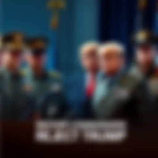 Senior military commanders standing together, expressing their disapproval of Trump's leadership during a press conference.