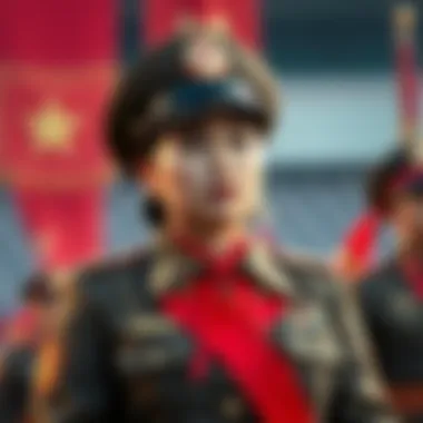 Military Leadership in North Korea Kim Jong Un's sister standing confidently in military attire, symbolizing potential leadership change in North Korea.