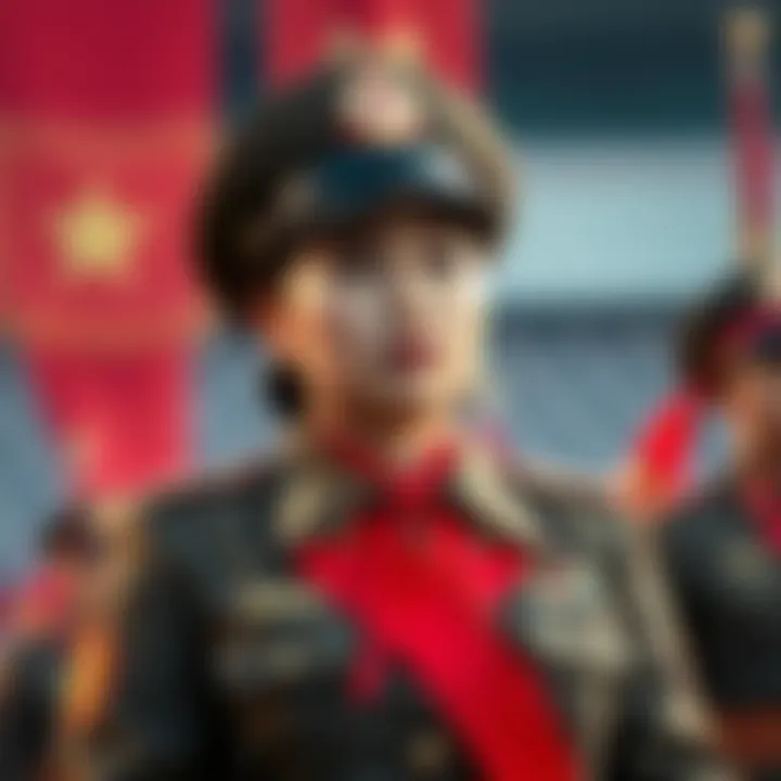 Military Leadership in North Korea Kim Jong Un's sister standing confidently in military attire, symbolizing potential leadership change in North Korea.