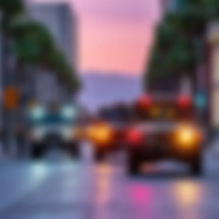 Military presence in California Military vehicles on a California street amidst rising tensions