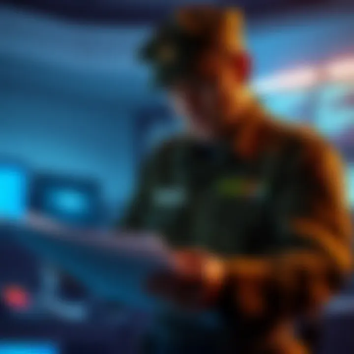 Military and UFO Sightings A military officer reviewing documents related to civilian UFO sightings