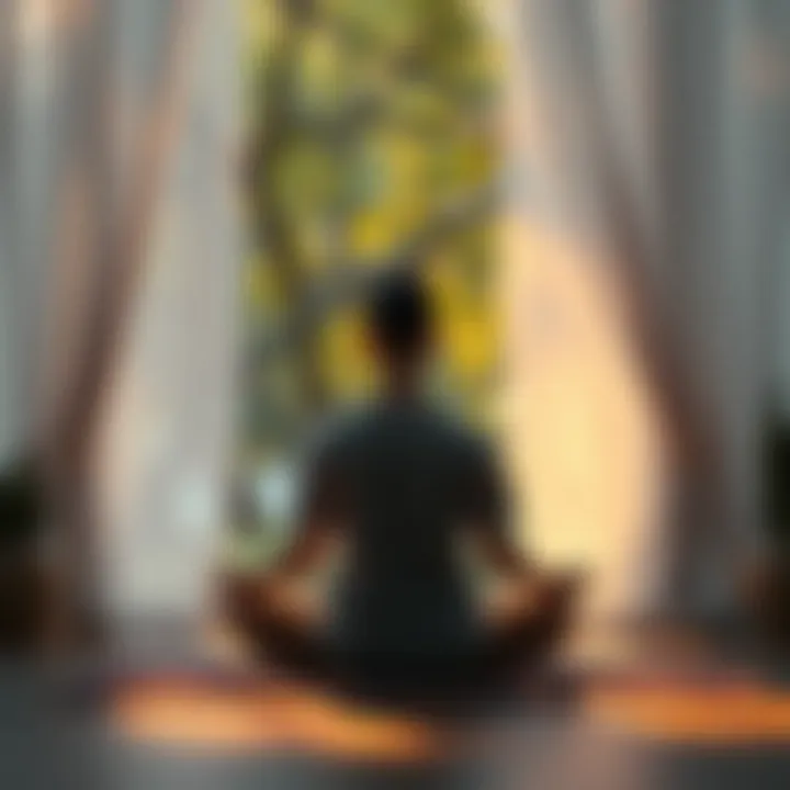 Mindfulness and Health A person sitting in a serene environment practicing meditation to connect with their subconscious for health insights.