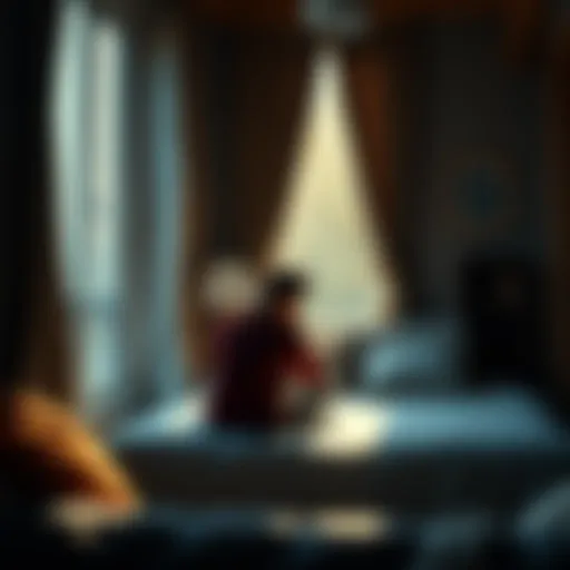 A person pondering in a cozy room with bright light, contemplating life's challenges and opportunities.
