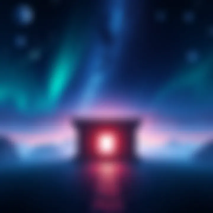 A serene view of the Minecraft End Poem's landscape, featuring stars and the end portal, emphasizing themes of existence and connection.