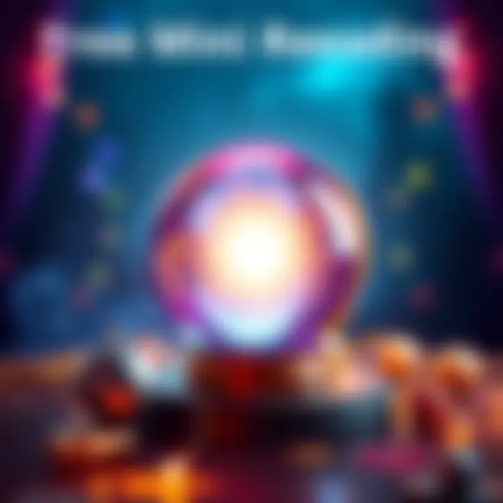 Free Mini General Reading Event A colorful graphic inviting people to comment for a free mini general reading, featuring a crystal ball and festive elements.