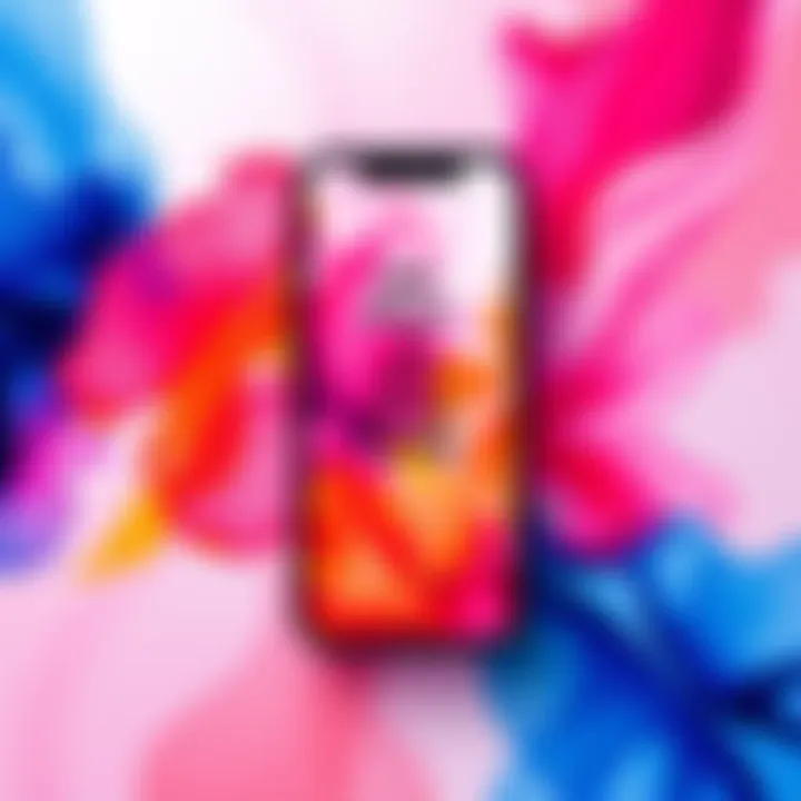 A clean and simple phone wallpaper displaying motivational quotes and abstract designs for workplace goals