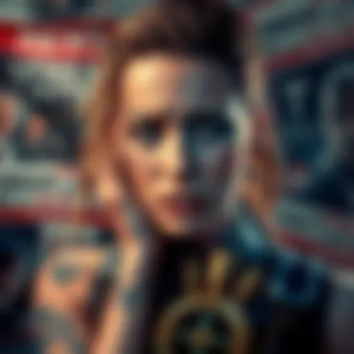 A woman with a Mjolnir tattoo looks upset, surrounded by news headlines about controversy and backlash.
