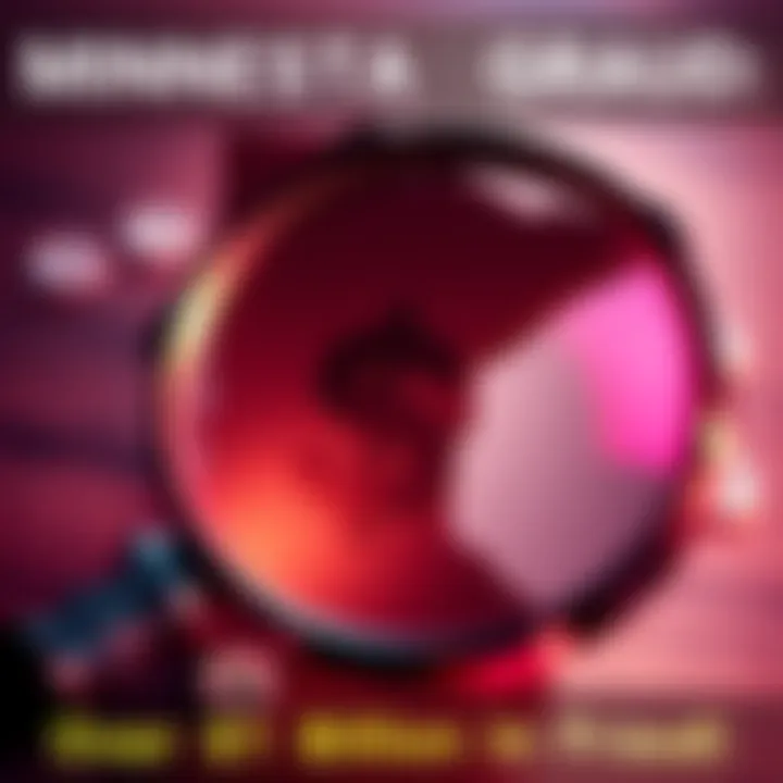 A graphic showing a dollar sign with a magnifying glass, symbolizing financial fraud in Minnesota under Governor Tim Walz.