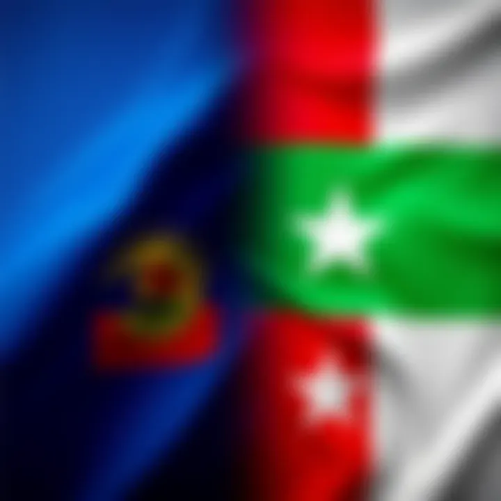 Side by side view of the Minnesota flag and the Somali flag, highlighting their designs and colors.