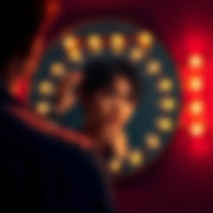 A person looking into a mirror, seeing their thoughts and emotions reflected back, symbolizing self-discovery in relationships.