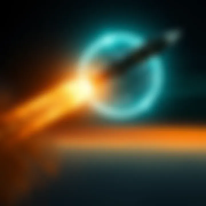 A missile hits a glowing orb-shaped object over Yemen's coast, showing an impact moment.