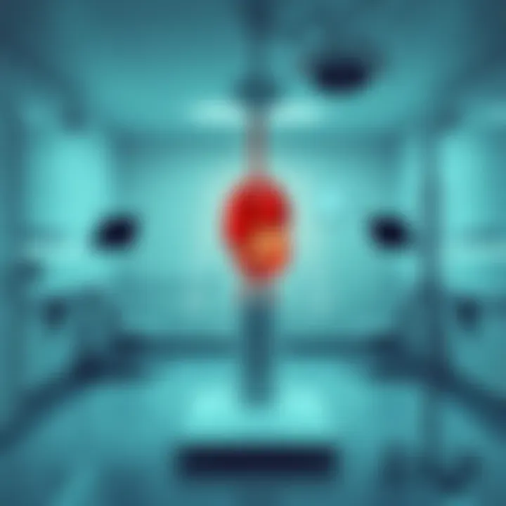 A medical examination room showing a body outline with missing organs signifying organ trafficking concerns.