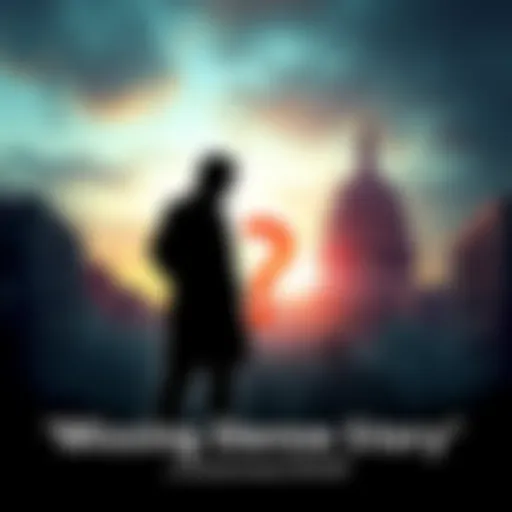 A silhouette of a scientist with a question mark, surrounded by shadows to signify disappearance and secrecy, with a backdrop of government buildings.