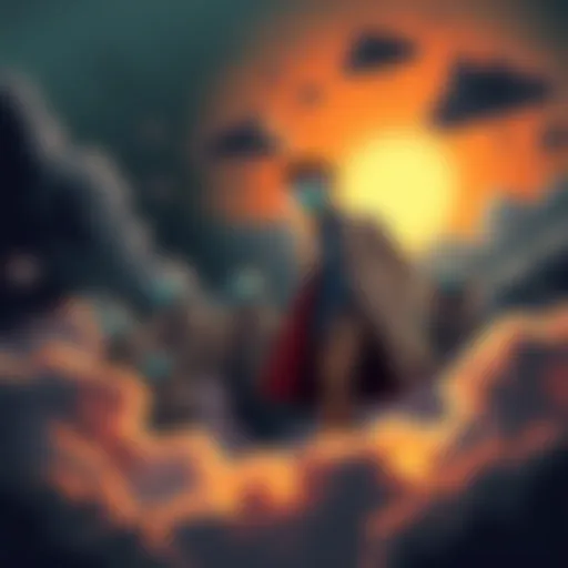 Illustration of scientists surrounded by dark clouds symbolizing uncertainty and disappearance.