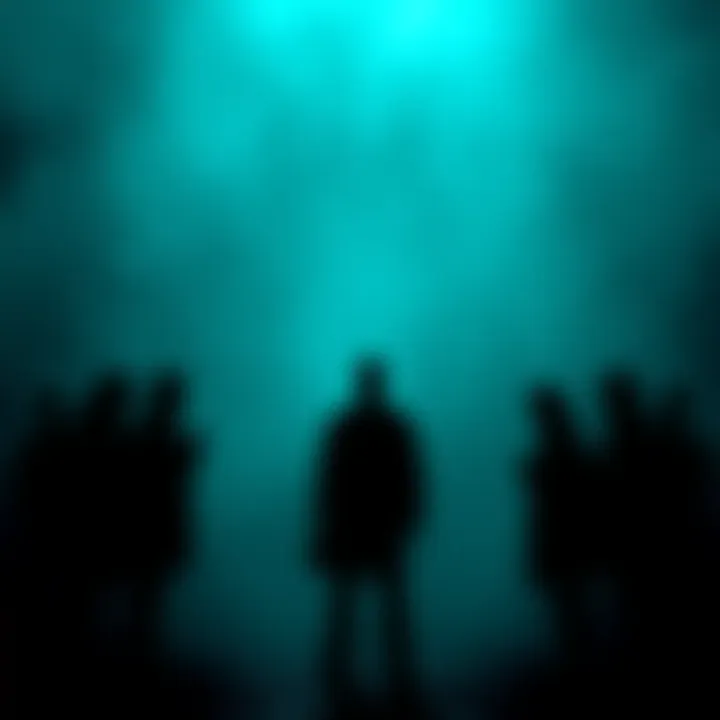 Silhouetted figures of scientists with a dark background, symbolizing their mysterious disappearances.