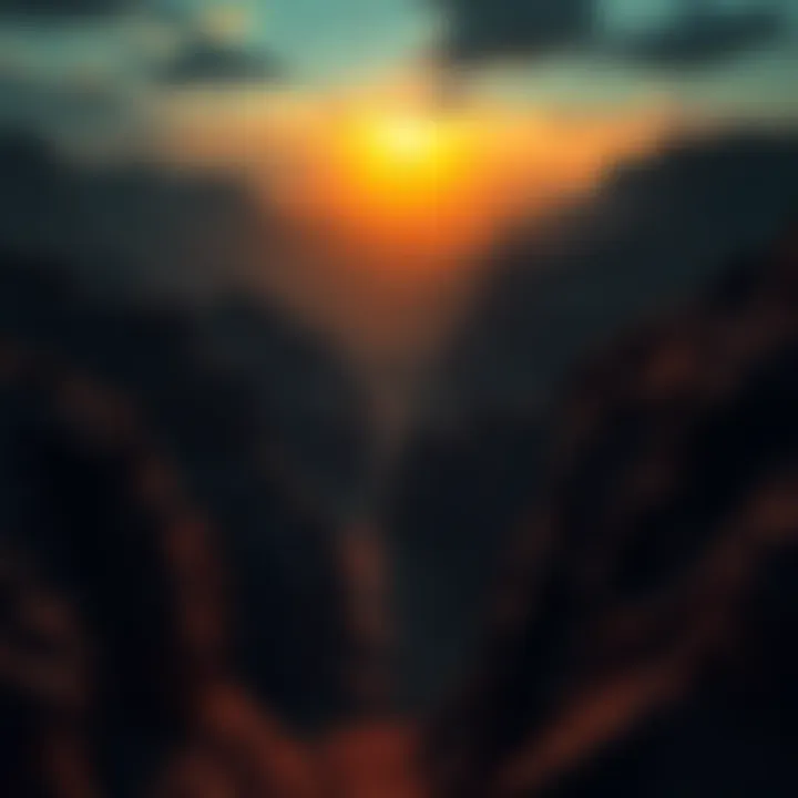 A dark canyon landscape where Mitrice Richardson went missing, with a questioning silhouette far in the distance