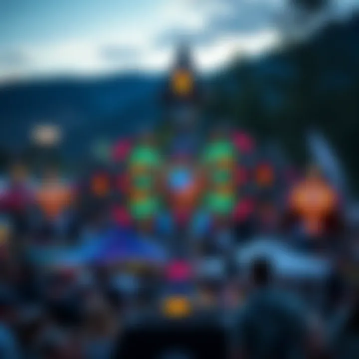 A stunning Mjolnir artwork displayed at the Estes Park Festival, showcasing intricate design and vibrant colors that impress the festival attendees.