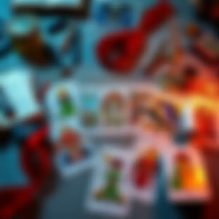 An engaging tarot spread showcasing colorful cards and personal artifacts signifying secular rituals