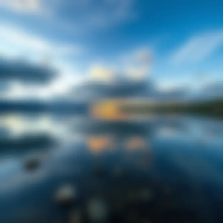 A serene landscape showing a tranquil lake reflecting the sky, symbolizing the importance of the present moment.