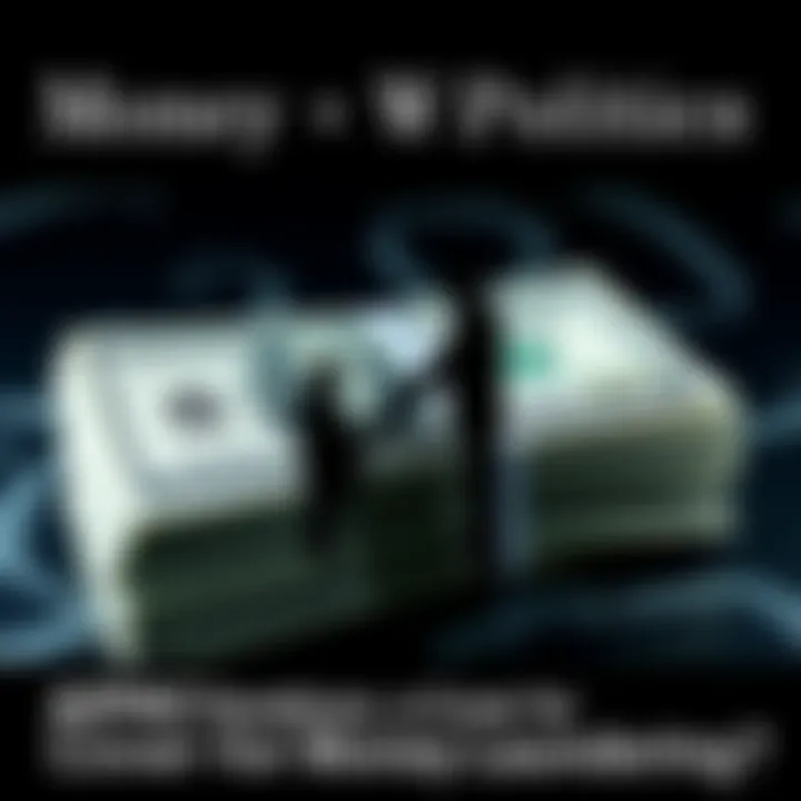 A stack of dollar bills with a silhouette of a politician shaking hands, representing financial influence in politics.