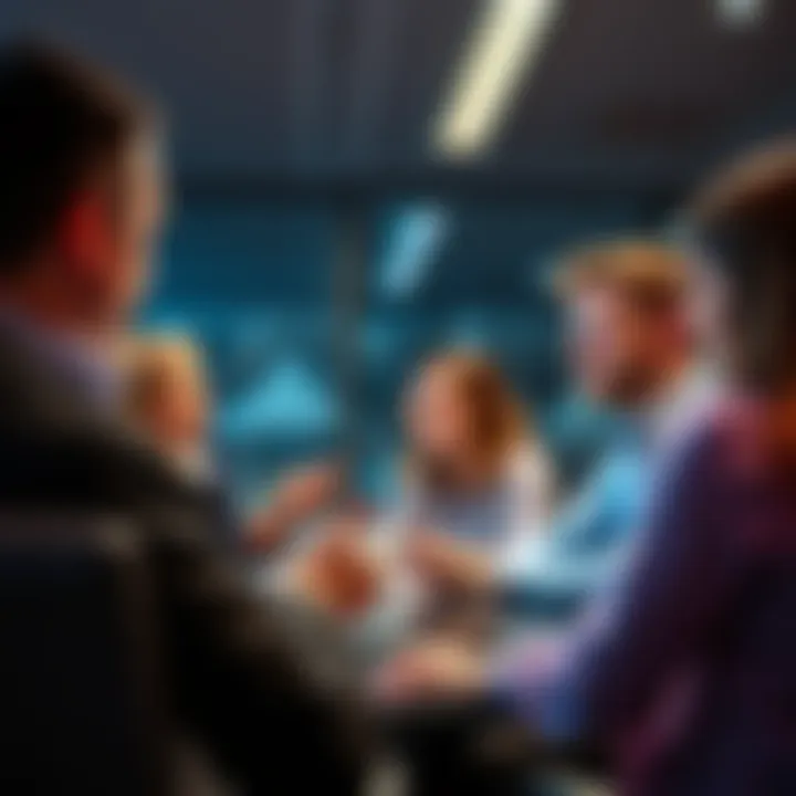 Money Subliminals Discussion A group of people discussing money subliminals online, sharing tips for financial success and abundance.