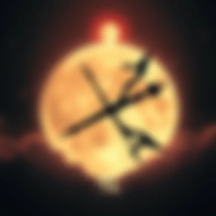 An artistic representation of the Sagittarius symbol with a moon and sun in the background, highlighting astrological themes.