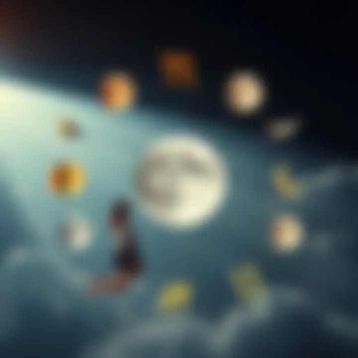 A graphic showing various Moon signs with corresponding symbols and illustrations representing different attractions for men and women.