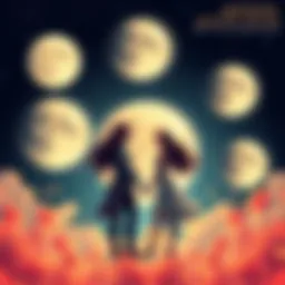 Illustration showing various moon signs with negative traits affecting relationships and personal peace.