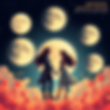 Illustration showing various moon signs with negative traits affecting relationships and personal peace.