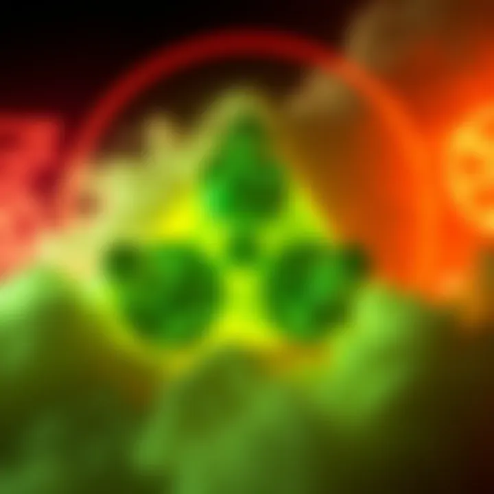 Representation of the exotic matter Moscovium, associated with Bob Lazar's reactor theory, with a glowing nuclear symbol in the background.