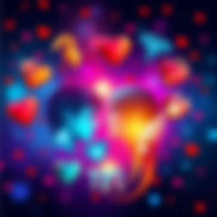 A colorful illustration featuring various zodiac signs with hearts around them, highlighting the most loved sign in the center.