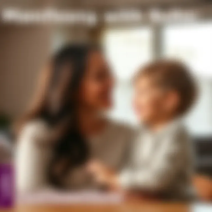 A mother and her child smiling and talking warmly together, showing a positive family dynamic.