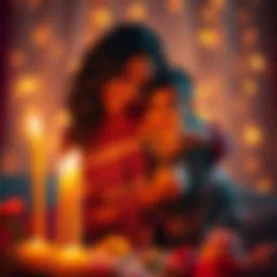 A mother and child share a warm hug, with candles and flowers around them, symbolizing love and support during tough times.