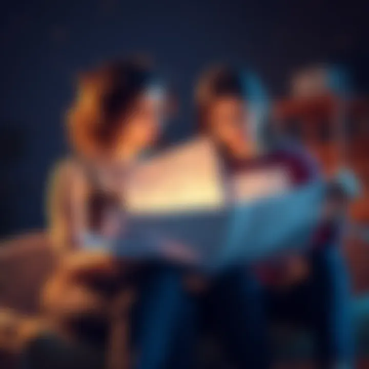 Mother and Daughter Astrology Charts A mother and daughter examining their astrology charts together, discussing their astrological insights and connections.