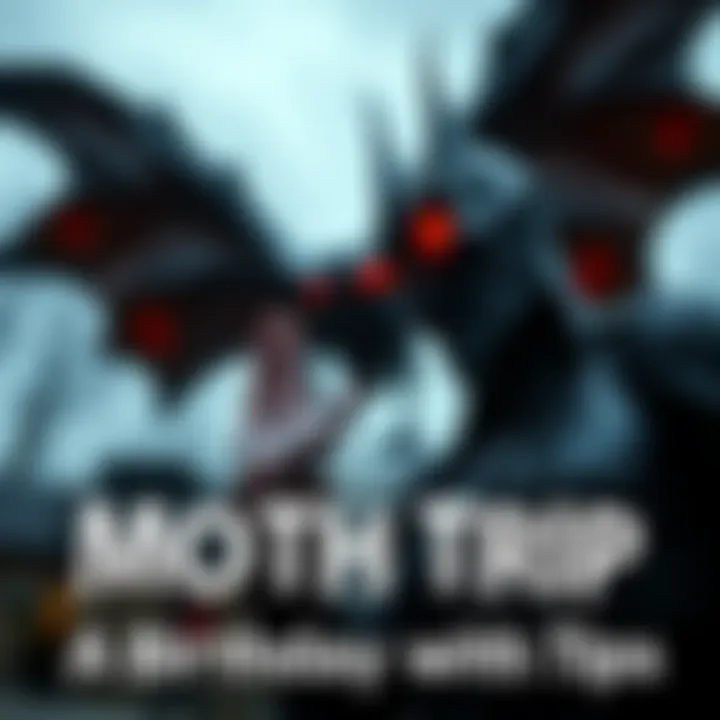 A person joyfully touching the Mothman statue during a birthday trip