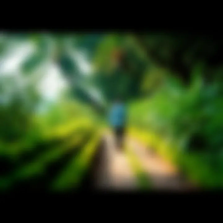 A person walking along a path surrounded by lush greenery, symbolizing progress and embracing change.