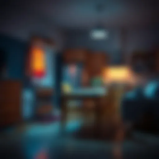 Kitchen furniture, including chairs and a table, appears to shift on its own in a dimly lit room.