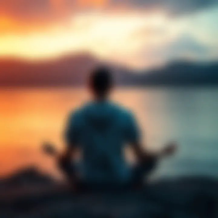 Moving On From Ex-Crush A person meditating in a peaceful setting, symbolizing letting go of past feelings for an ex-crush.