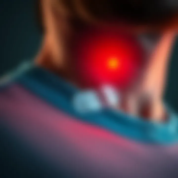 A close-up image showing a red mark with a band-aid on Mr. Ballen's collarbone