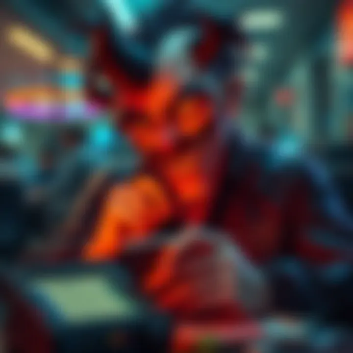 Mr. Nightmare looking at his phone, puzzled by missed updates and notifications