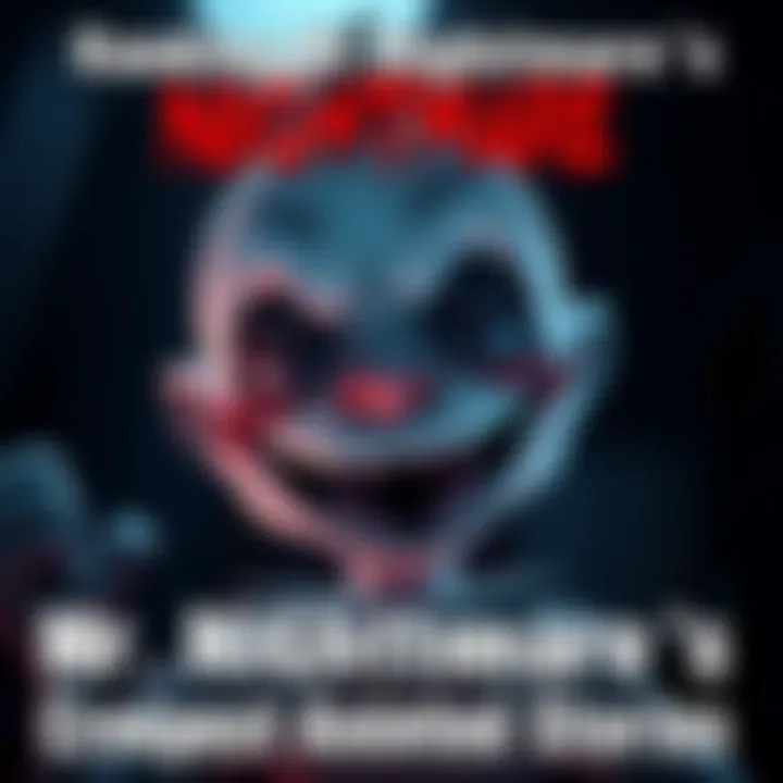 A chilling animated scene from Mr. Nightmare's story featuring a character with a wide, unsettling smile in a dark setting.