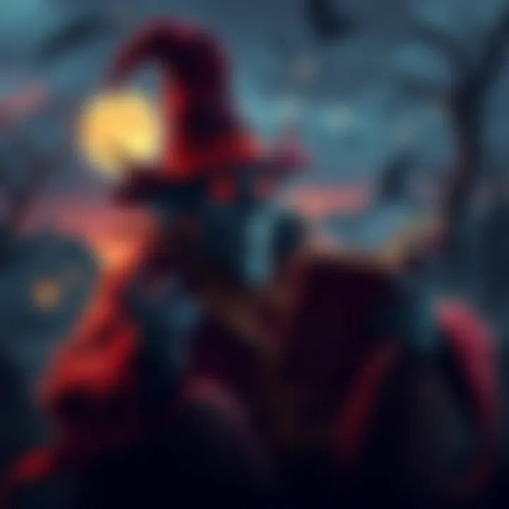Mr Nightmare Storytelling Mr Nightmare telling a spooky story with a backdrop of a dark, mysterious landscape