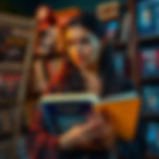 Mr. Beast's wife holding her newly published book, with a concerned expression, surrounded by media headlines about Mr. Beast.