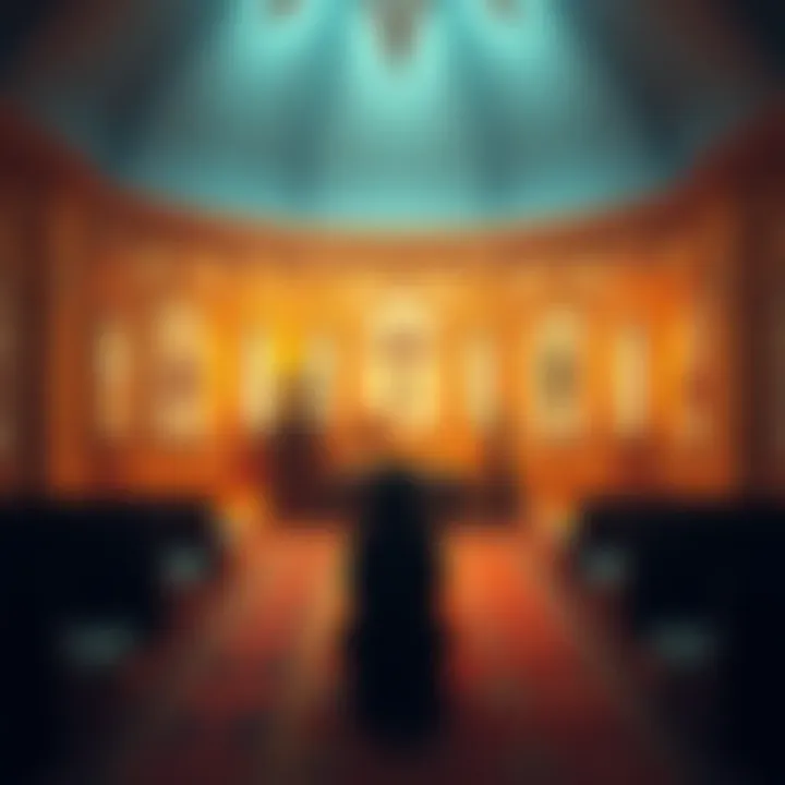 A harmonious display of symbols representing various faiths in a multi-faith prayer room, inviting reflection and dialogue.