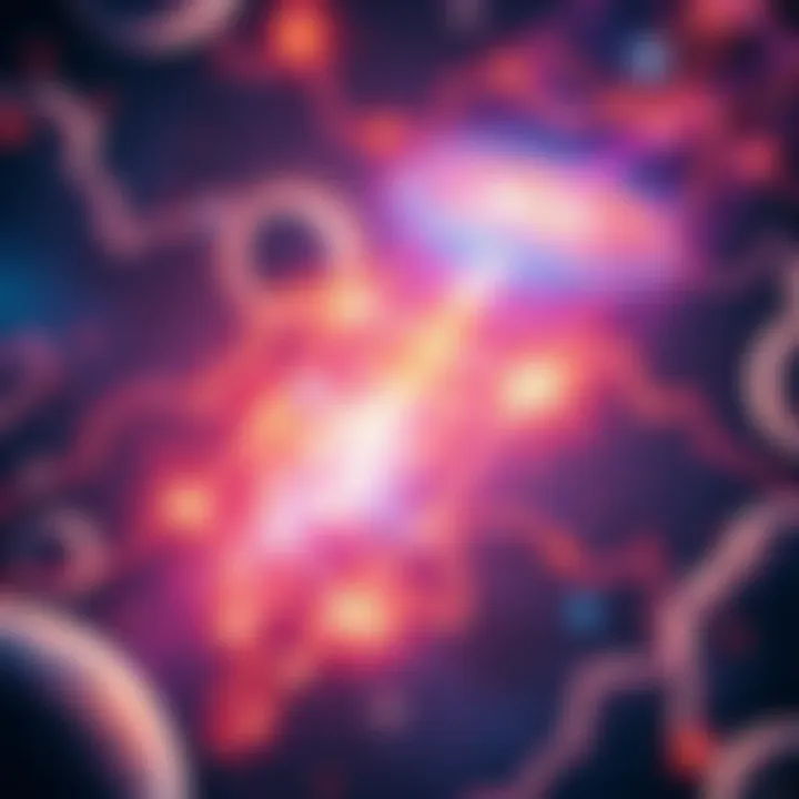 A cosmic representation of intertwined realities reflecting the soul's journey through time and space.