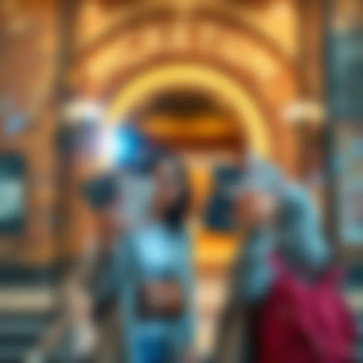 Museum Tour Tickets A couple holding different types of museum tickets while standing outside the museum entrance.