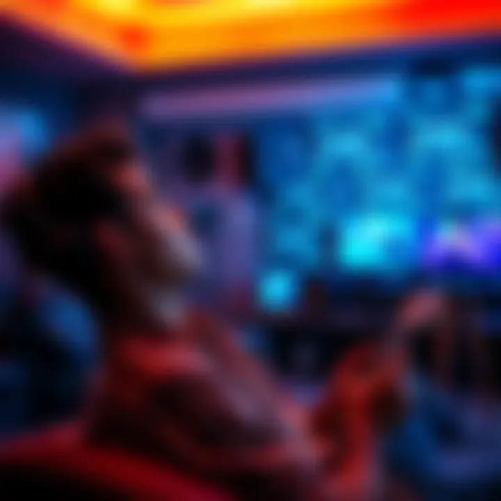 A person listens to music while relaxing with subliminal messages playing in the background, showing a peaceful and focused atmosphere.