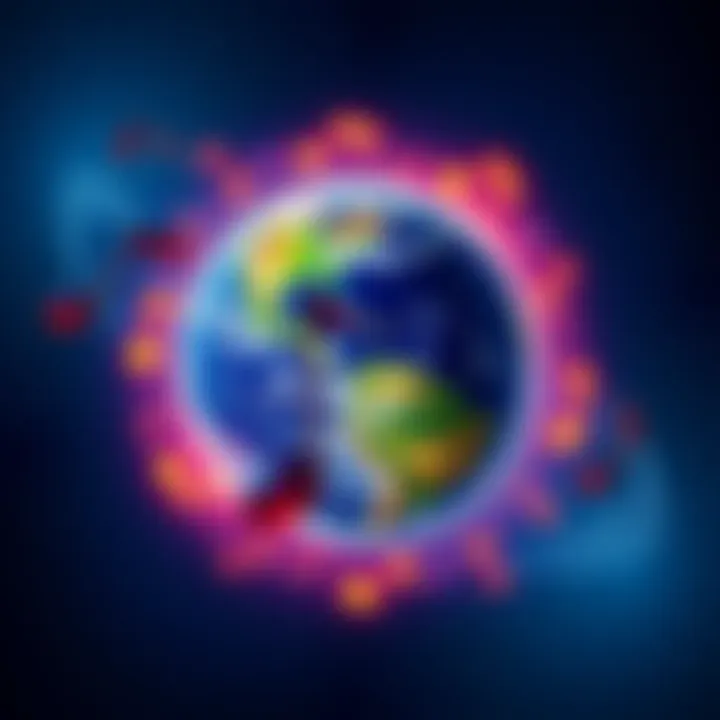 A colorful planet with musical notes orbiting around it, symbolizing creativity and self-expression through music.