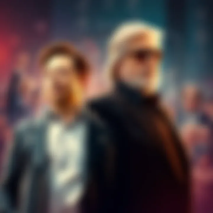 Elon Musk and Steve Bannon standing together with a backdrop of chaotic political images, highlighting their ties to Trump amidst the Epstein case.