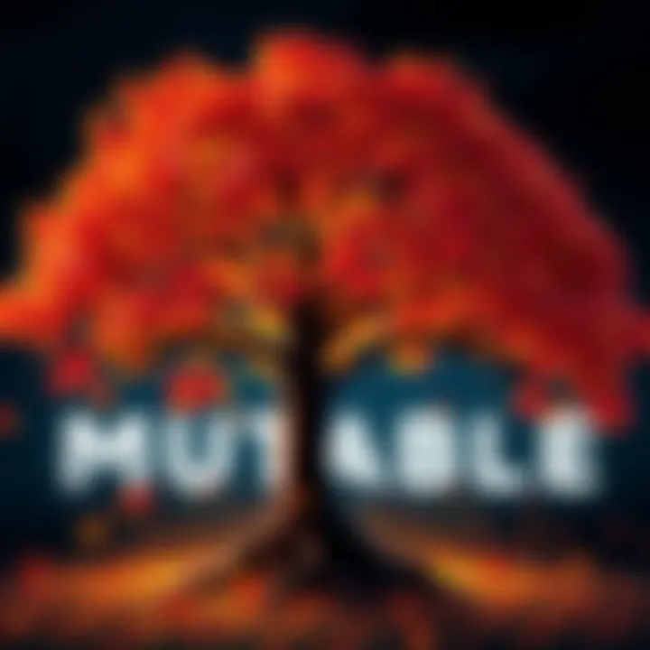 Mutable Symbol of Change A vibrant tree with changing leaves representing adaptability and transformation in nature.